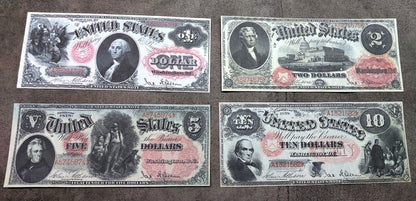 1 Dollar Martha Washington, 2 Dollar, 5 Dollar and 10 Dollar 1878 US legal tender