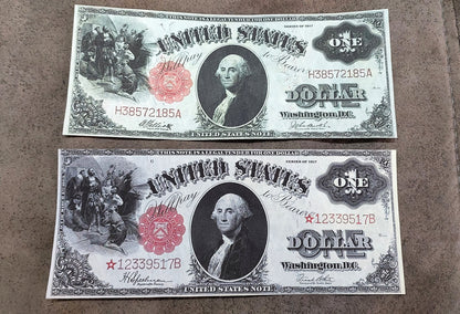 1 Dollar and 2 Dollar 1917 US Notes Standard and Star Notes
