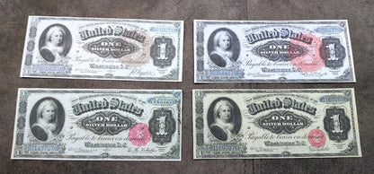 1 Dollar 1886 US Silver Certificate Big Brown Sun, Red Sun, Flower and Circle Seals