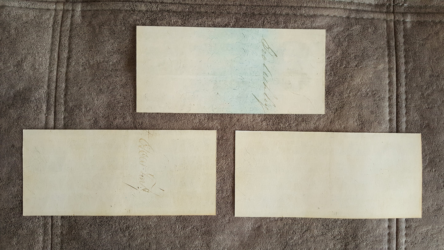 100, 500 and 1000 Dollar 1875 US Gold Certificates Reverse Side
