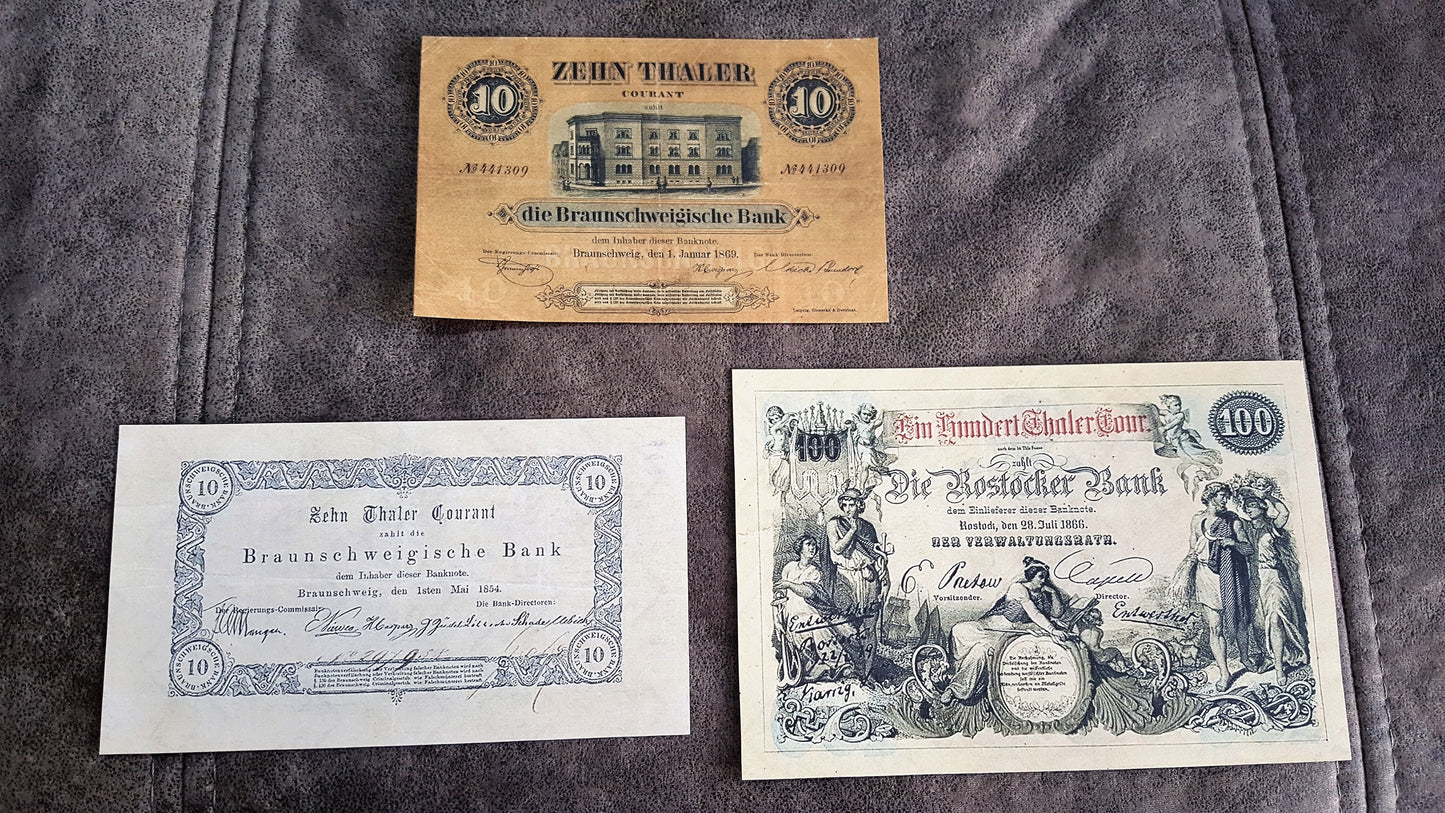 100 Thaler 1866 High Denomination Old German States Banknote