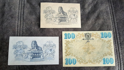 100 Thaler 1866 High Denomination Old German States Banknote back