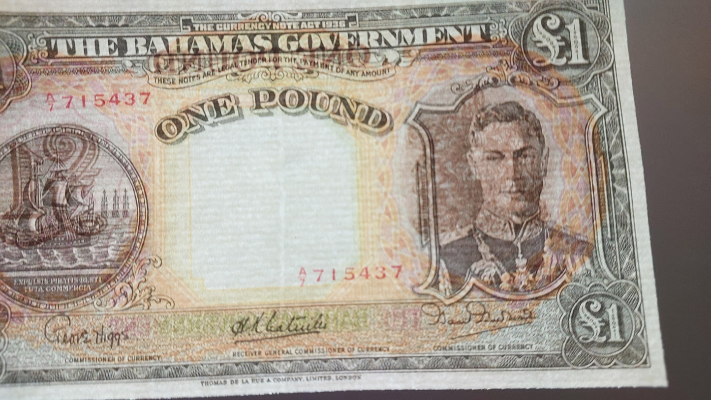 Reprint on paper with W/M Bahamas Goverment 1919-1952 y. UK colony.