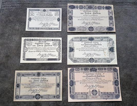 Reprint on paper with W/M Austria Banknotes 1811 year. FREE SHIPPING !!!