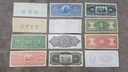Historic Union Bank of Canada & Newfoundland Numismatic Notes Back Side Series