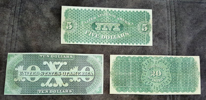 1861 US Demand Notes Original Greenback Reverse Side