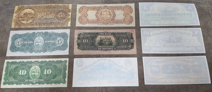 Historic 1863-1913 Bank of Ottawa & British Columbia Banknotes Reverse Side Series