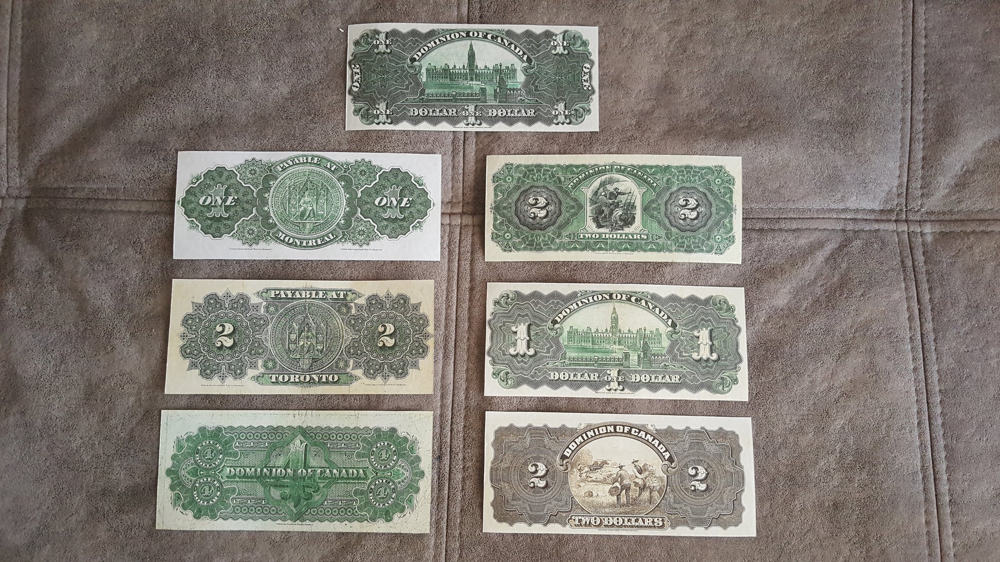 Historic 1878-1898 Dominion of Canada Banknotes Collection Reverse Side Series