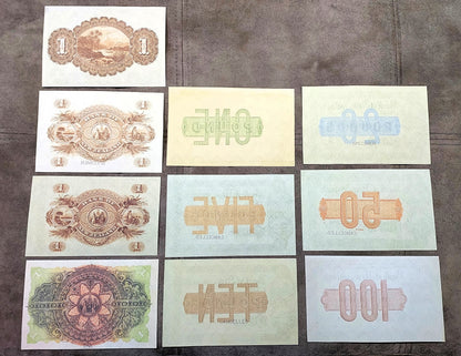 Historic 1890-1921 Bank of New Zealand Specimen Notes Collection SET H Reverse Side