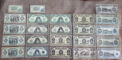 1900-1917 Dominion of Canada Numismatic Specimen Notes Set B Varieties