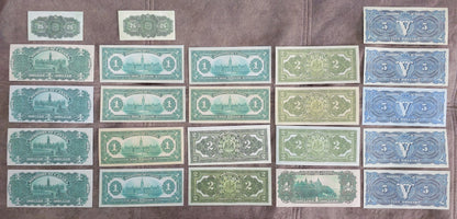 Historic 1900-1917 Dominion of Canada Different Types Banknotes SET-B Reverse Side