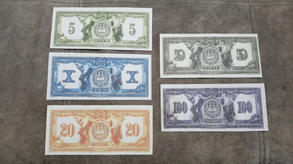 Historic 1917 Canadian Bank of Commerce Banknotes Collection Reverse Side Series