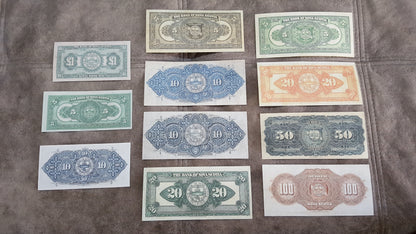 Historic 1920-1935 Canada Bank of Nova Scotia Banknotes Collection Reverse Side Series