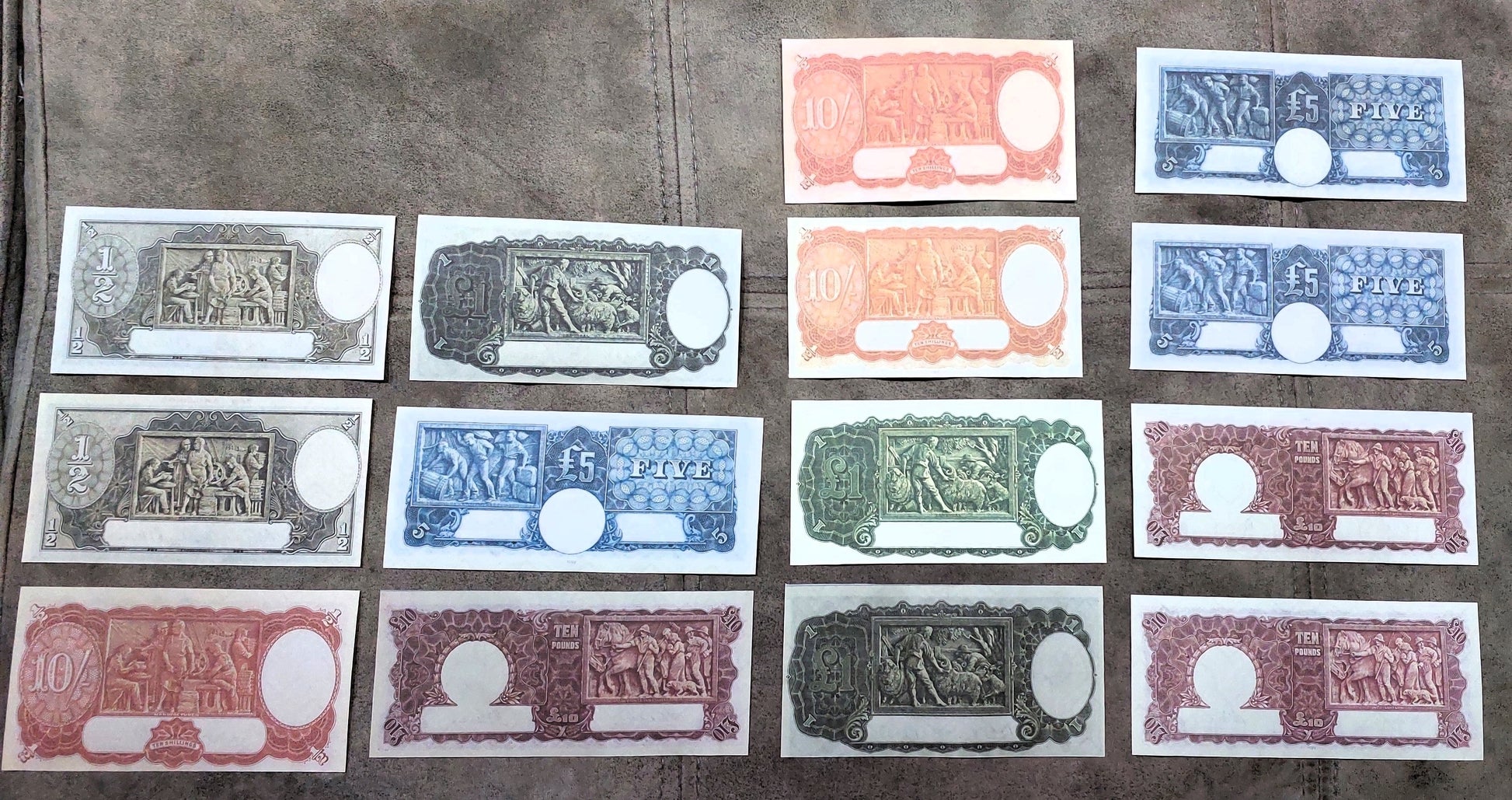Historic 1933-1952 Commonwealth of Australia Pound Banknotes Collection Reverse Side