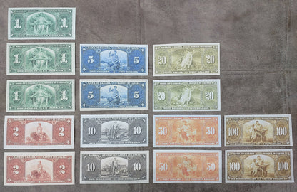 Historic 1937 Bank of Canada King George VI Banknotes Collection SET-B Reverse Side