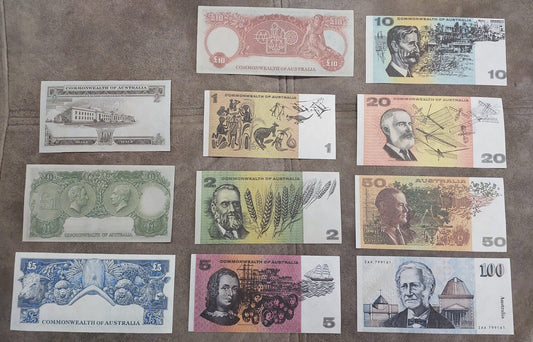 Historic 1953-1994 Commonwealth of Australia Replacement Banknotes Reverse Side
