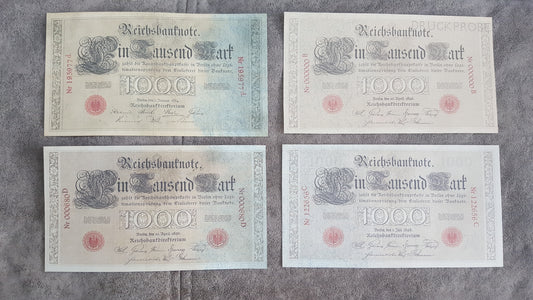 Reprint on paper with W/M the RAREST EDITIONS. Germany 1000 Marks. FREE SHIPPING