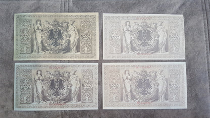 Reprint on paper with W/M the RAREST EDITIONS. Germany 1000 Marks. FREE SHIPPING