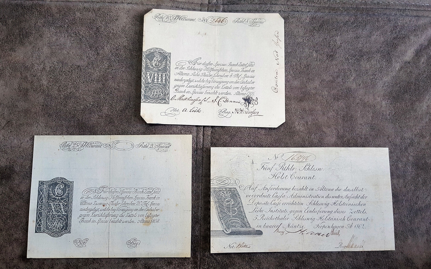 Reprint on paper with W/M Old German states, first banknotes 1772-1849 years.