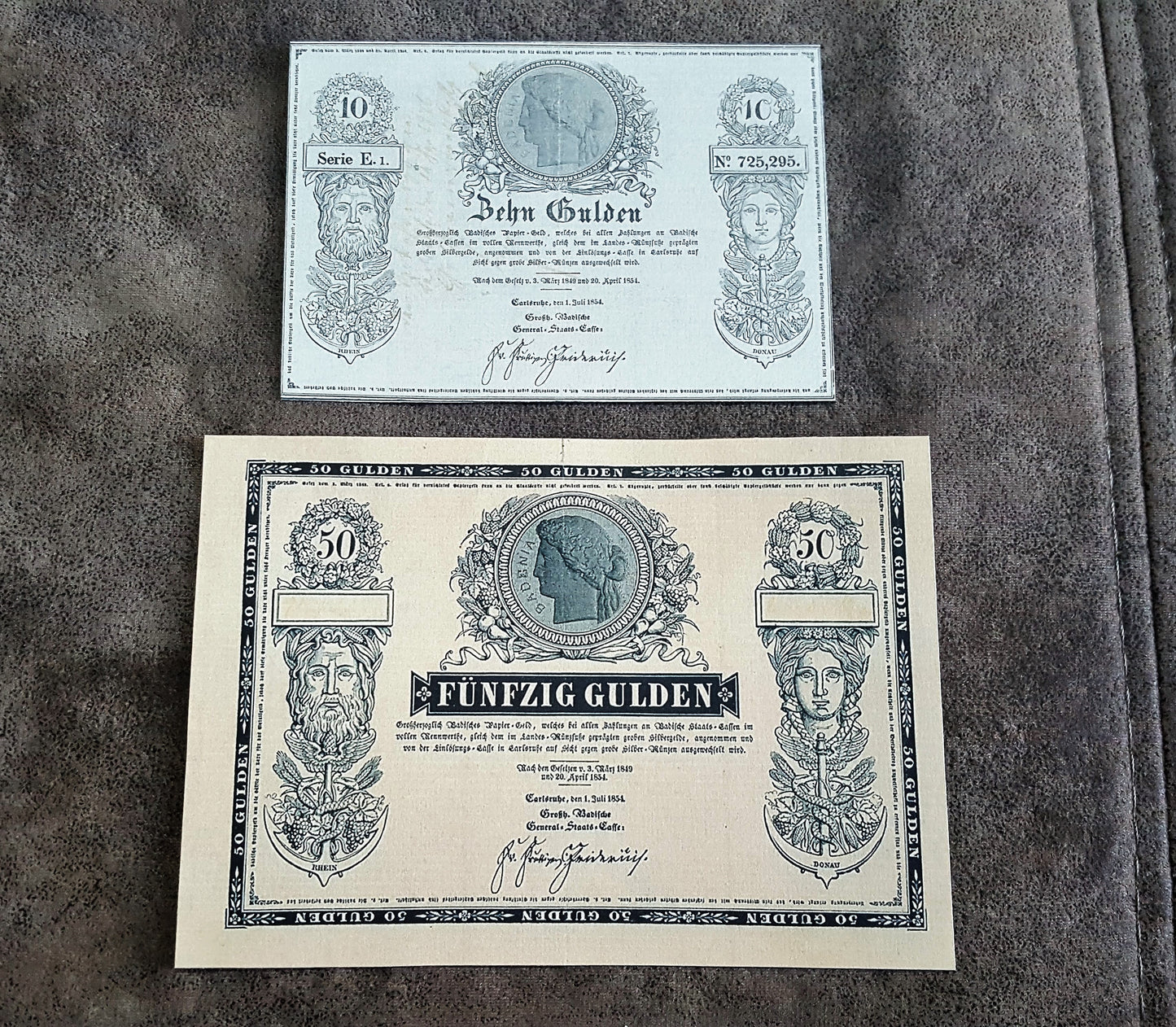 Reprint on paper with W/M Old German states, first banknotes 1772-1849 years.