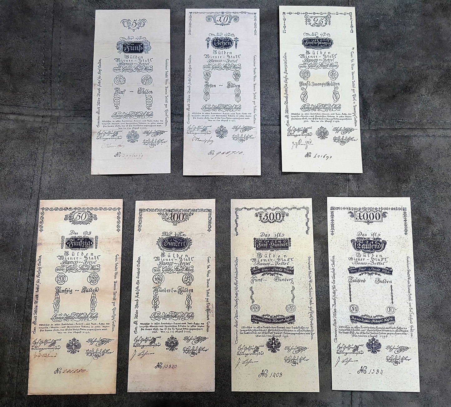 Reprint on paper with W/M Austria Banknotes 1796 years. FREE SHIPPING !!!
