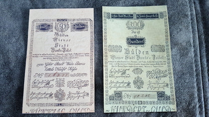 Reprint on paper with W/M Austria Banknotes 1800 year. FREE SHIPPING