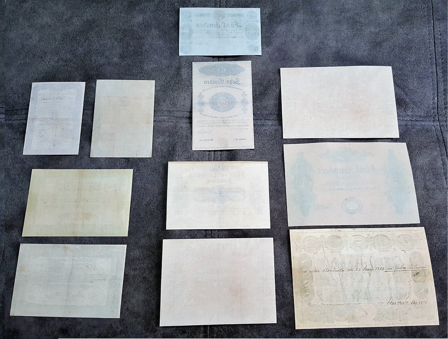 Reprint on paper with W/M Austria Banknotes 1813 - 1825 year. FREE SHIPPING