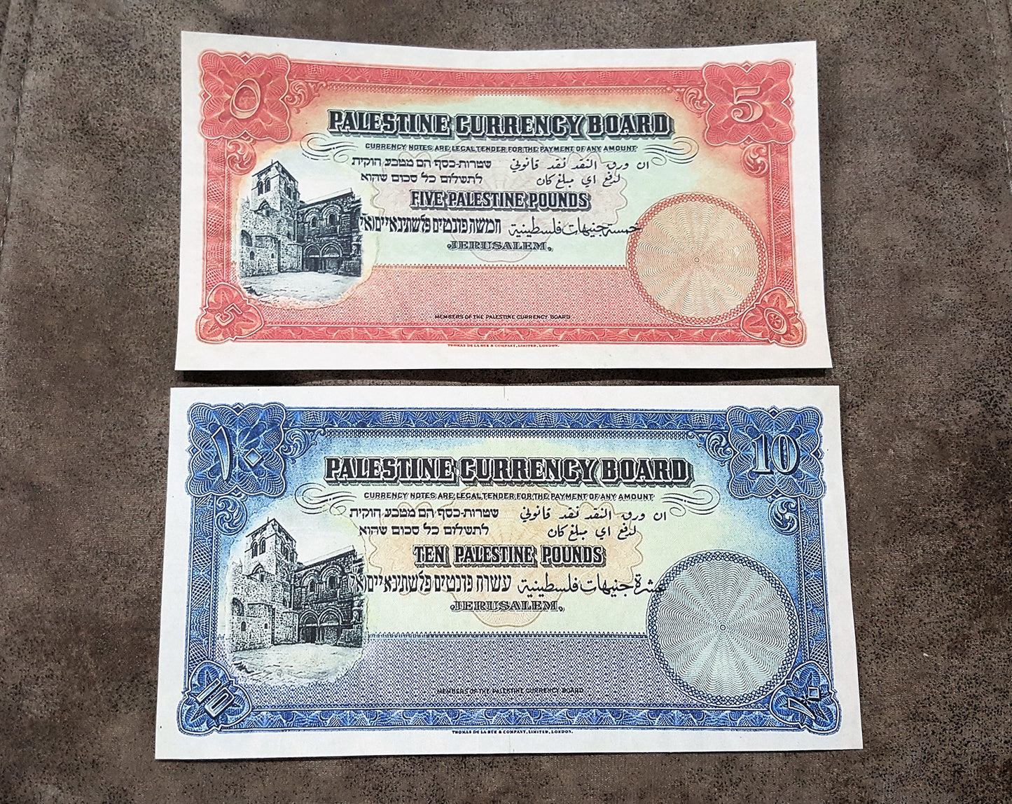 Reprint on paper with W/M Palestine-Israel Unique 100 mils - 100 Pounds RARE !!!