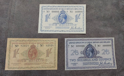 Reprint on paper with W/M Great Britain UK Shilling+Pound 1917-1919 FREE SHIPP.