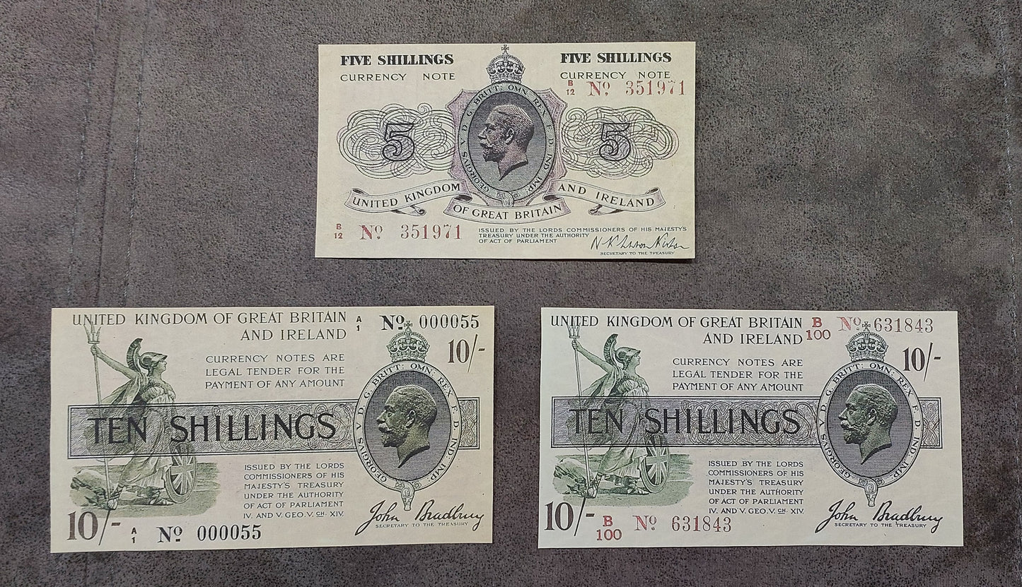 Reprint on paper with W/M Great Britain UK Shilling+Pound 1917-1919 FREE SHIPP.