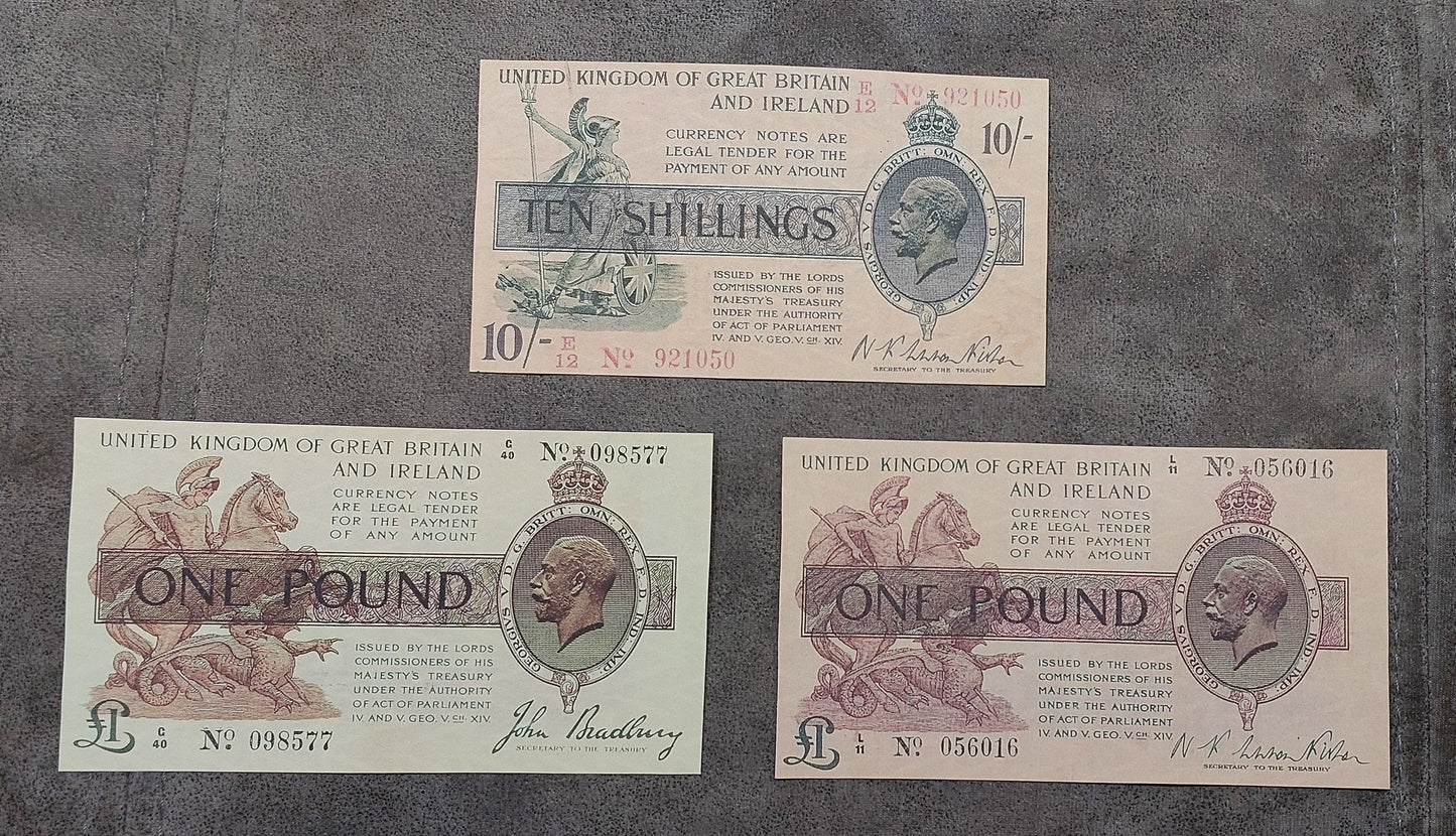 Reprint on paper with W/M Great Britain UK Shilling+Pound 1917-1919 FREE SHIPP.