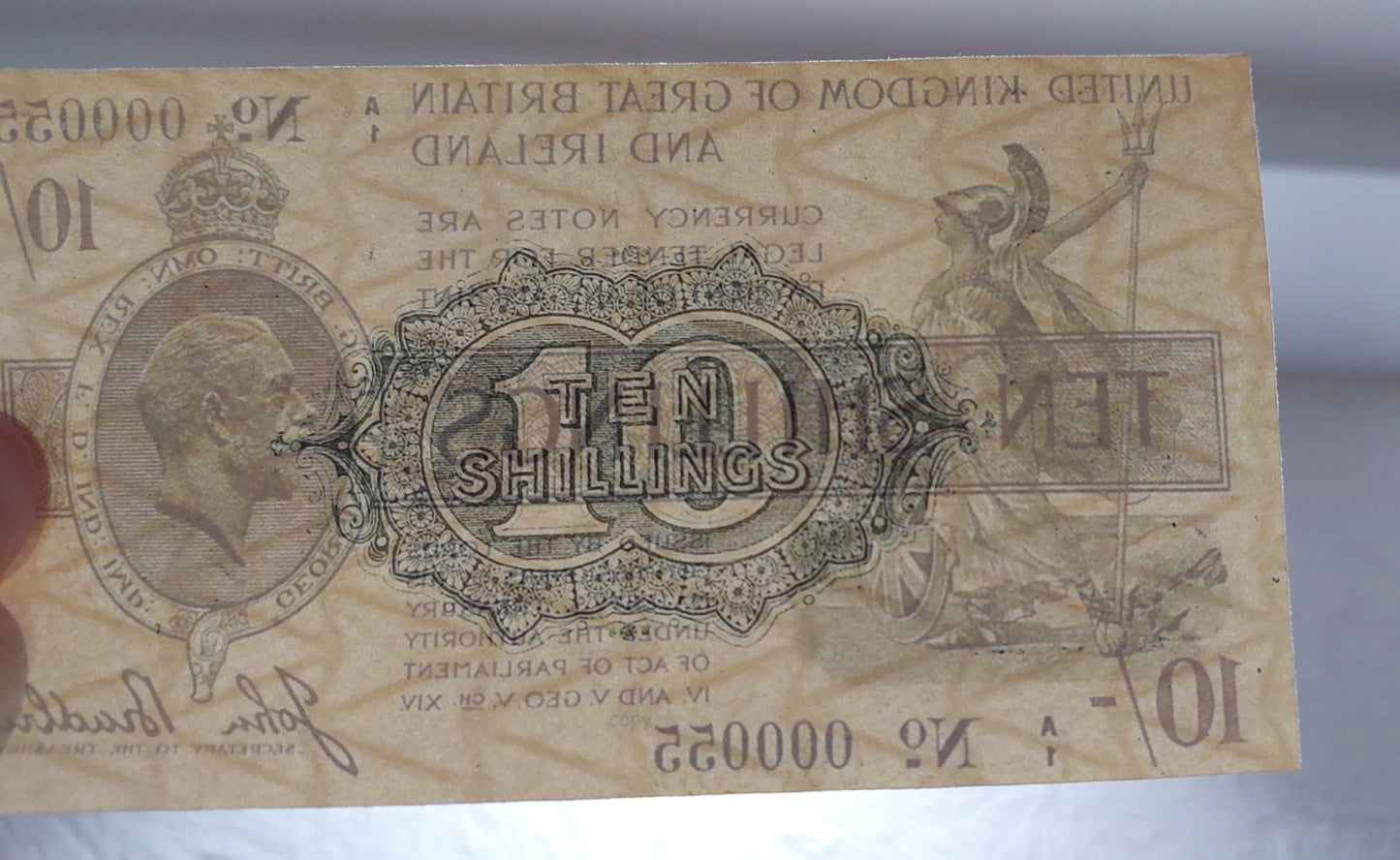 Reprint on paper with W/M Great Britain UK Shilling+Pound 1917-1919 FREE SHIPP.