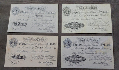 Reprint on paper with W/M England  5 - 1000 Pound 1918-1925 y. UK FREE SHIPPING!