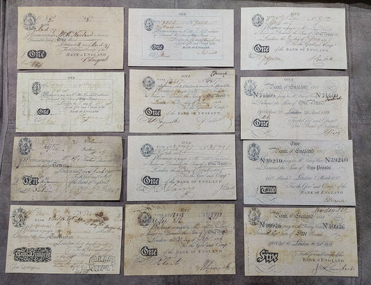 Reprint on paper with W/M England  1 - 200 Pound 1790-1818 y. UK FREE SHIPPING!