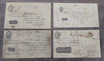 Reprint on paper with W/M England  1 - 200 Pound 1790-1818 y. UK FREE SHIPPING!