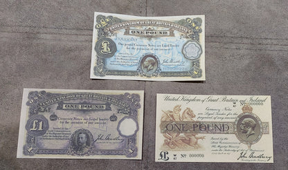 Reprint on paper with W/M Great Britain UK Shilling+Pound 1914-1917 FREE SHIPP.
