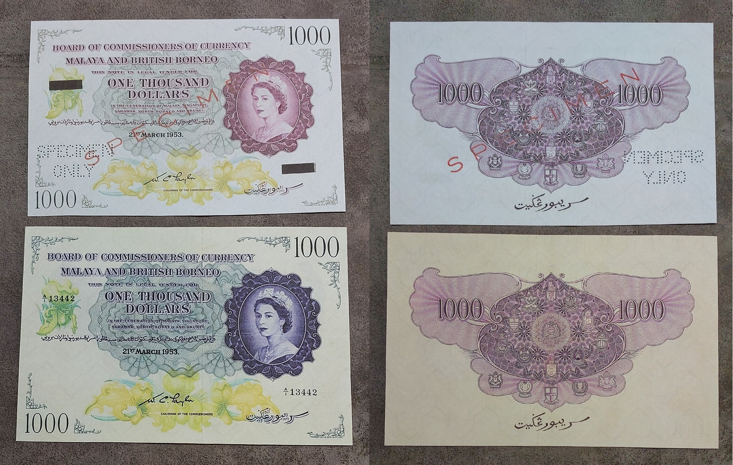 Reprint on paper with W/M MALAYA and BRITISH BORNEO 1953 y. UK colony.