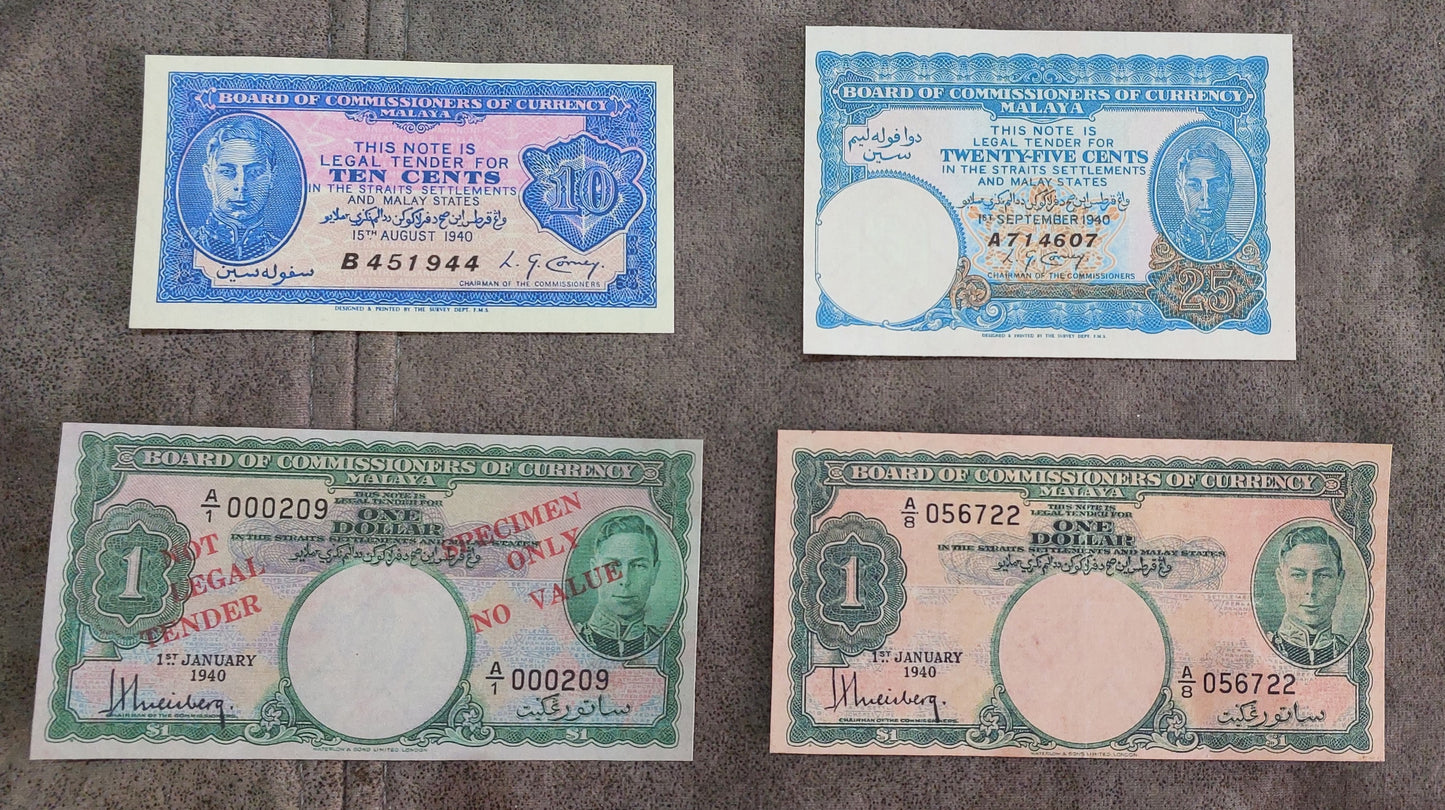 Reprint on paper with W/M MALAYA BRITISH ADMINISTRATION 1940 y. UK colony.