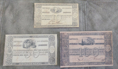 Reprint on paper with W/M Brazil notes 1835 y.  Thesouro Nacional FREE SHIPPING