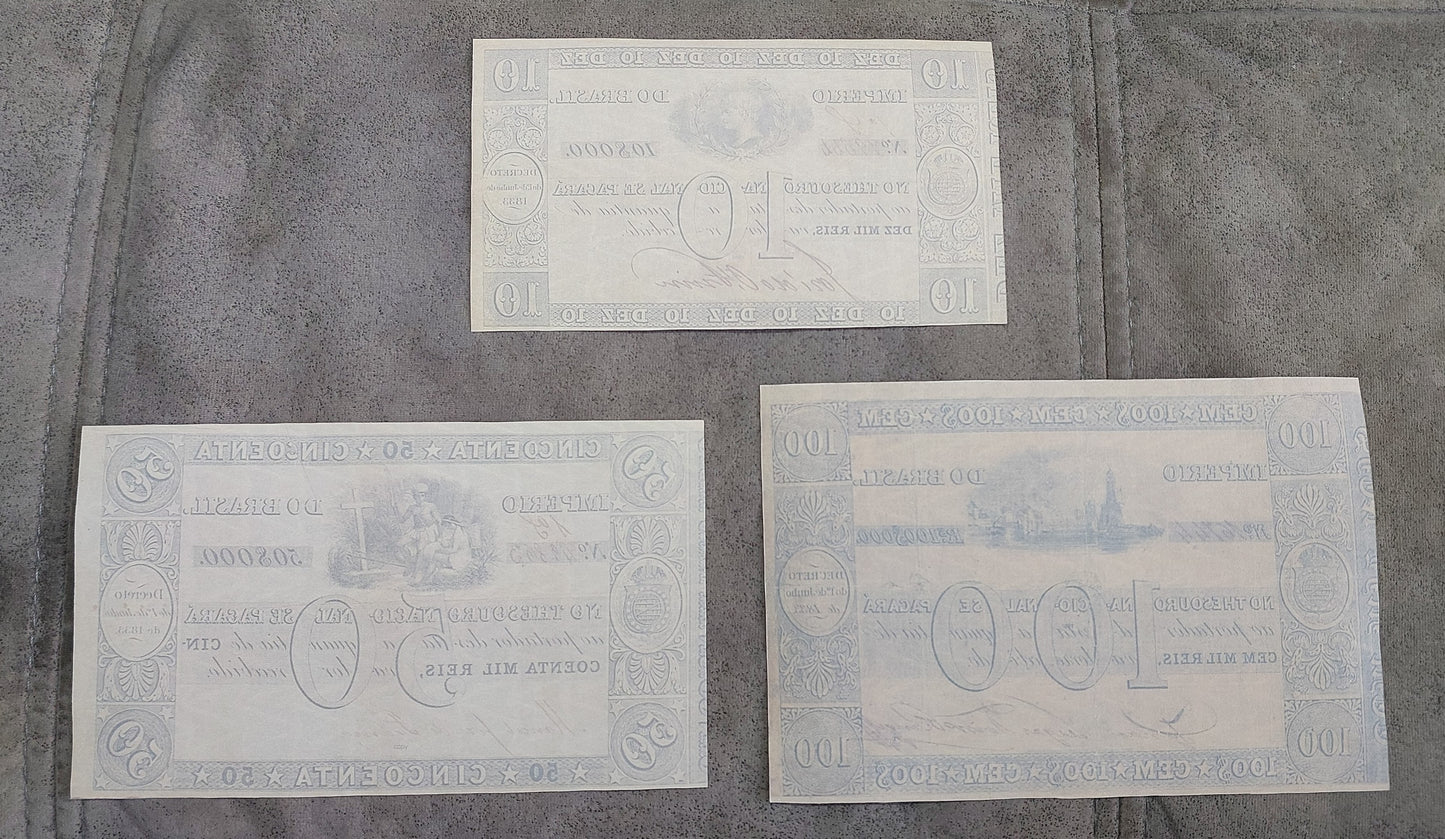 Reprint on paper with W/M Brazil notes 1835 y.  Thesouro Nacional FREE SHIPPING