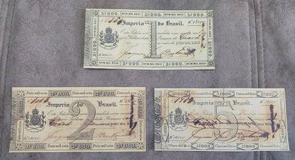 Reprint on paper with W/M Brazil banknotes 1833 y. Copper Exchange FREE SHIPPING