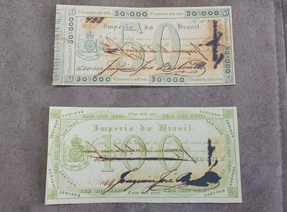Reprint on paper with W/M Brazil banknotes 1833 y. Copper Exchange FREE SHIPPING