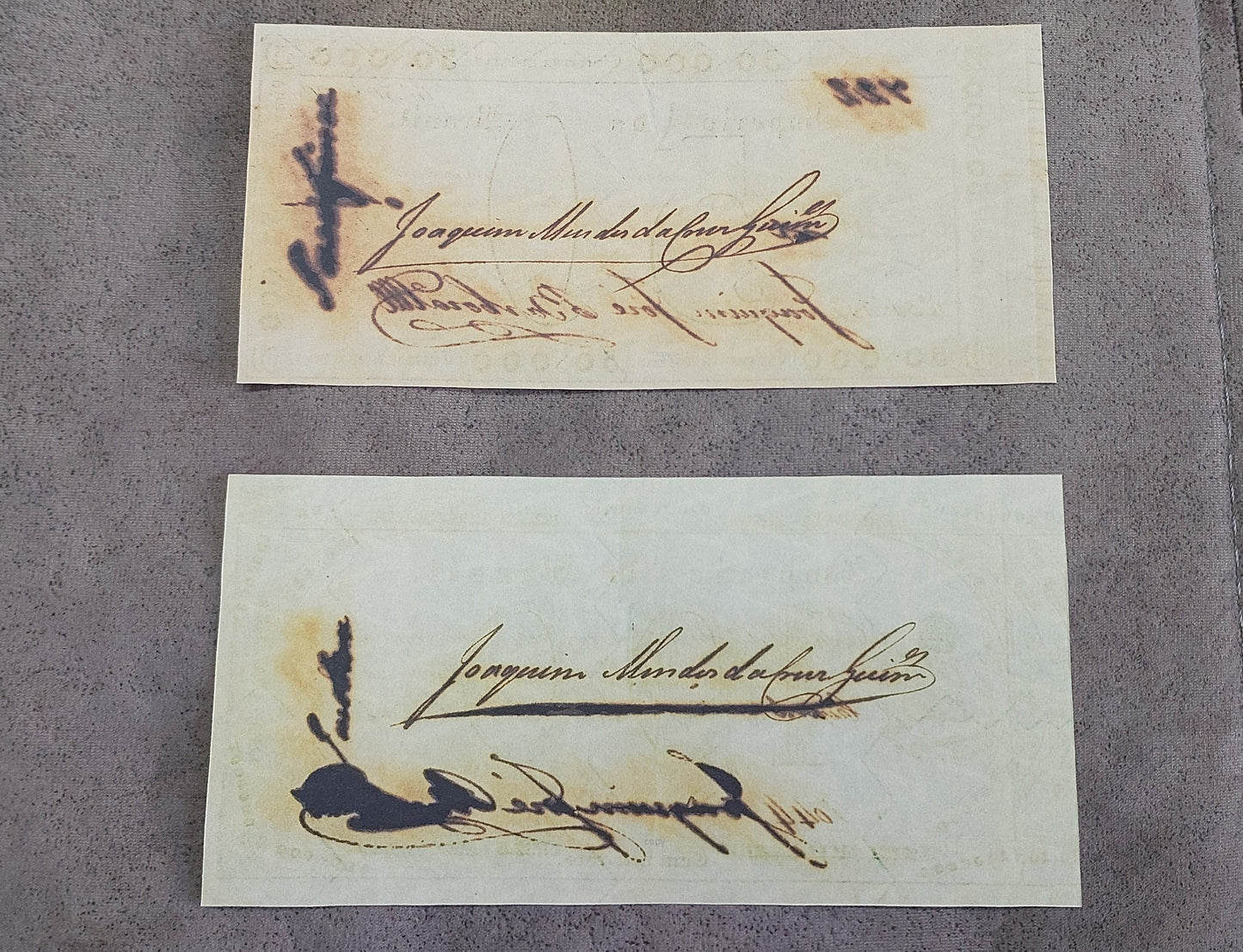 Reprint on paper with W/M Brazil banknotes 1833 y. Copper Exchange FREE SHIPPING