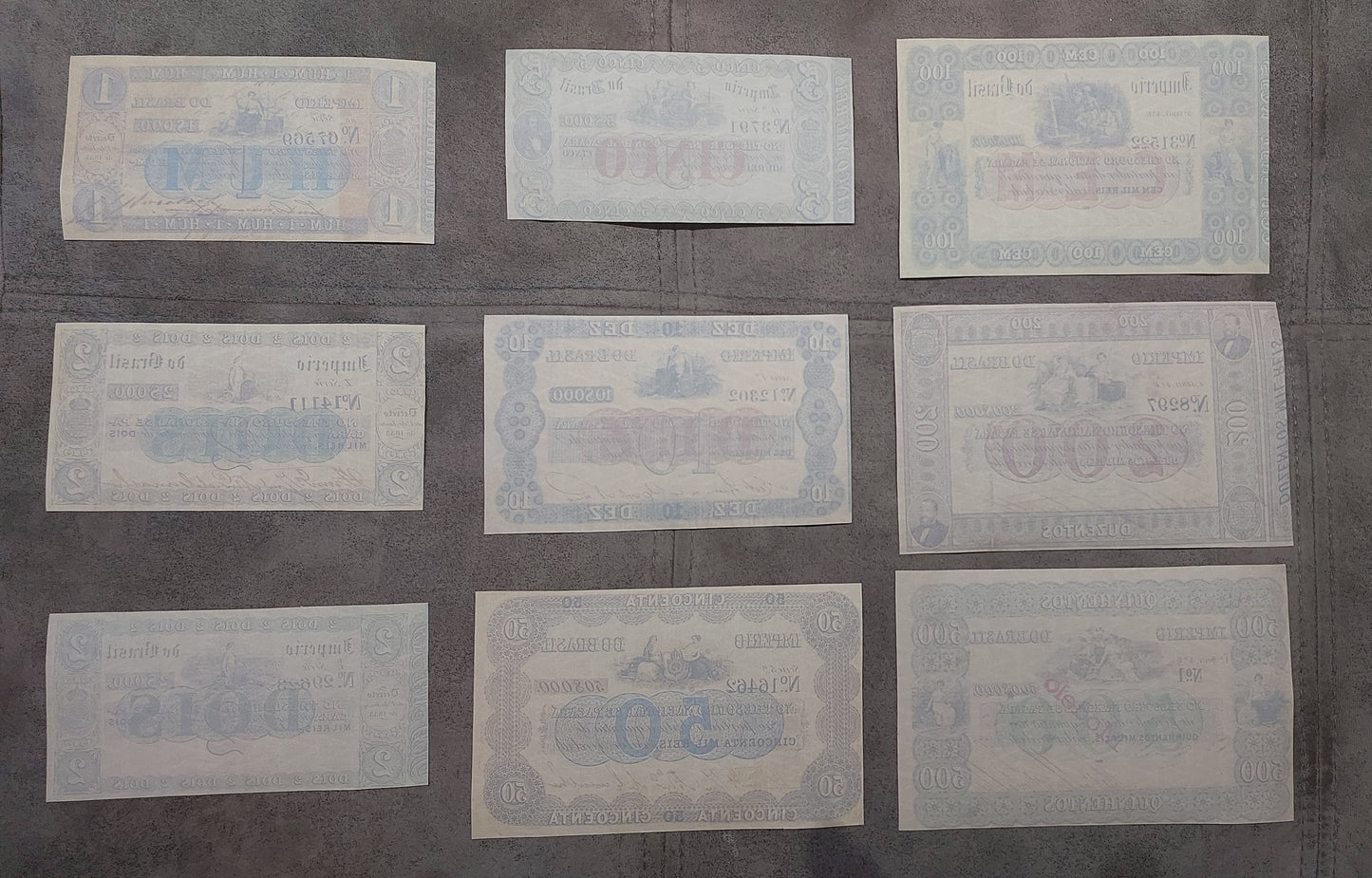Reprint on paper with W/M Brazil notes 1852 - 1870 y.  FREE SHIPPING