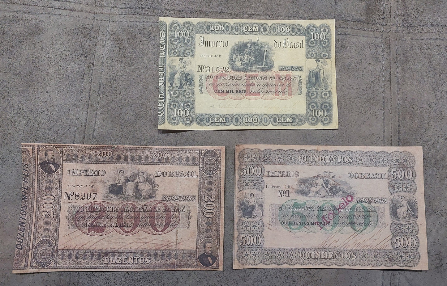 Reprint on paper with W/M Brazil notes 1852 - 1870 y.  FREE SHIPPING
