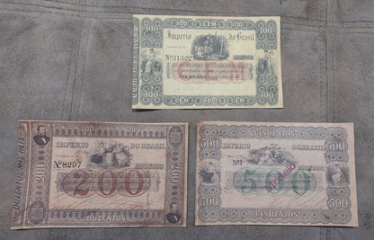 Reprint on paper with W/M Brazil notes 1852 - 1870 y.  FREE SHIPPING