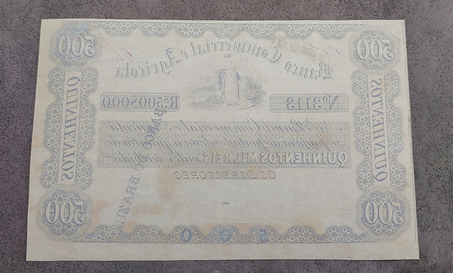 Reprint on paper with W/M Brazil banknotes 1837-1858 FREE SHIPPING