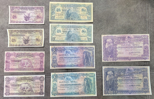 Reprint on paper with W/M Ethiopia The most Beautiful Banknotes 1915-1933 y.