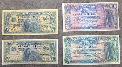 Reprint on paper with W/M Ethiopia The most Beautiful Banknotes 1915-1933 y.