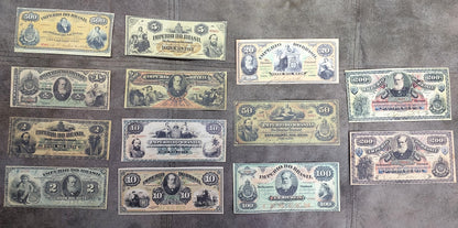 Reprint on paper with W/M Mixed Brazil banknotes 1868 - 1883 y.  FREE SHIPPING !